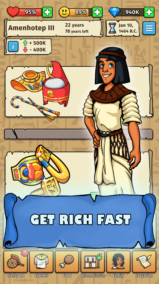 #2. Pharaoh's Life: Idle Simulator (iOS) Podle: PROFIT TREND TECHNOLOGY