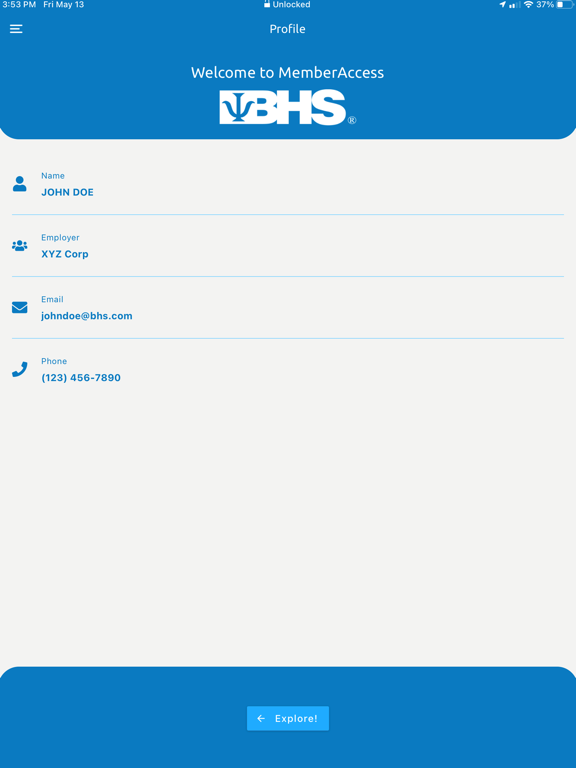 BHS MemberAccess iPad screenshot 2 - Medical app