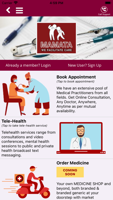 MAMATA Healthcare Screenshot