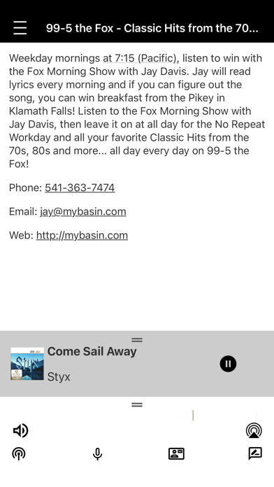 99.5 The Fox. Screenshot