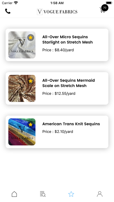 Vogue Fabrics Screenshot