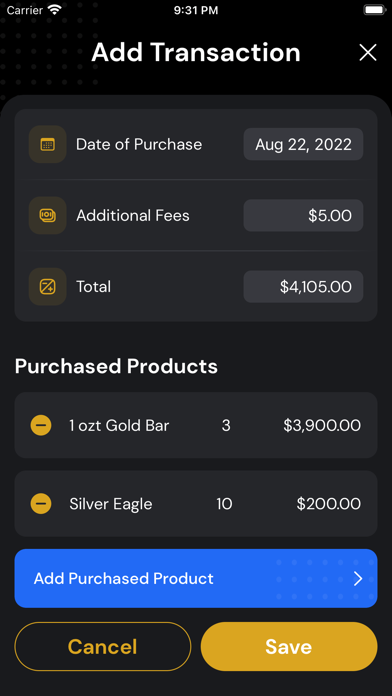 Gold Wallet - Bullion Tracker Screenshot