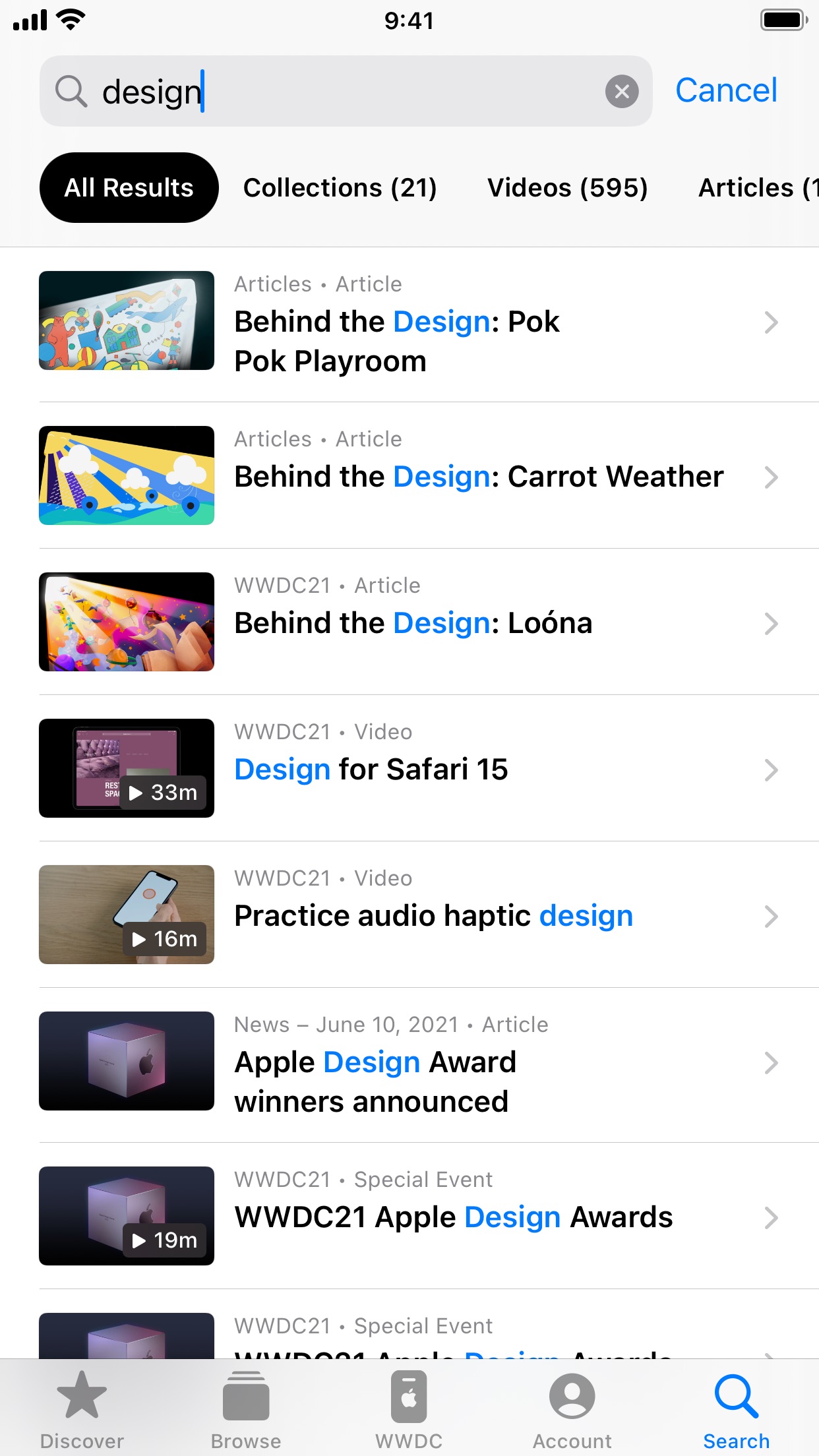 Screenshot do app Apple Developer