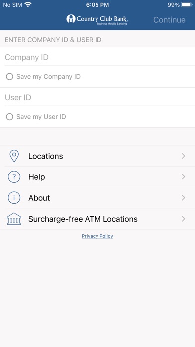 Country Club Bank for Business Screenshot