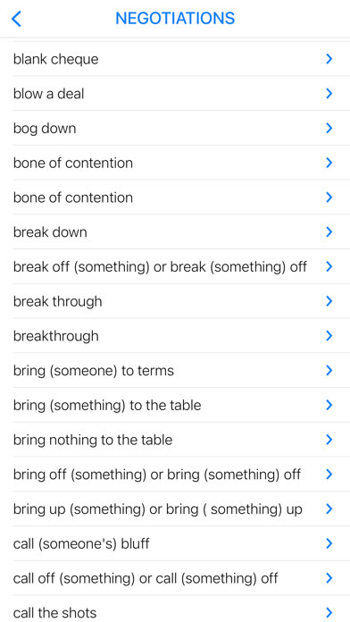Education & Negotiation idioms Screenshot