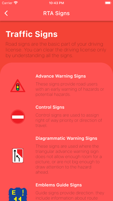 RTA Signal Test:Traffic Signs Screenshot