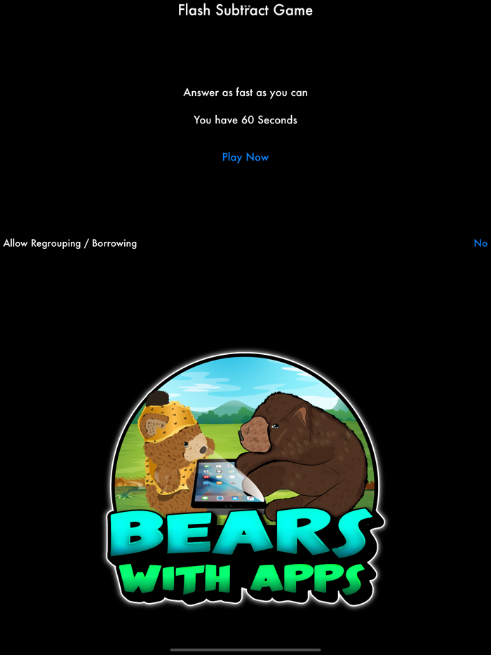 Flash Subtraction Game