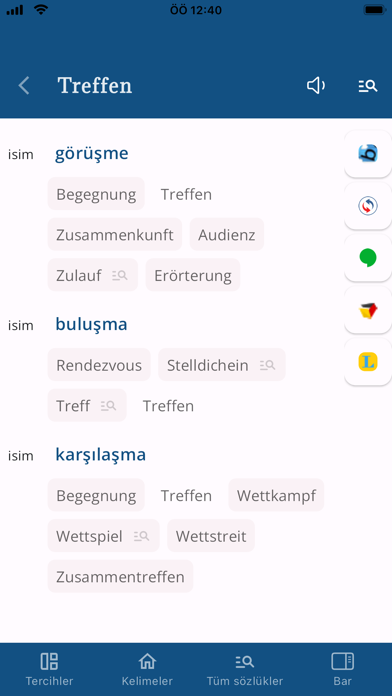 German Turkish Dictionary DeTr Screenshot