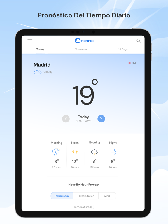 Tiempo3 - Clima y Pronóstico iPad screenshot 5 - Weather app