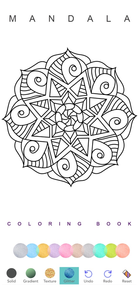 Mandala Coloring Pages Adult - mandala-coloring-book-glitter-palette