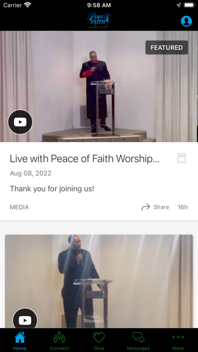 Peace of Faith Worship Center Screenshot