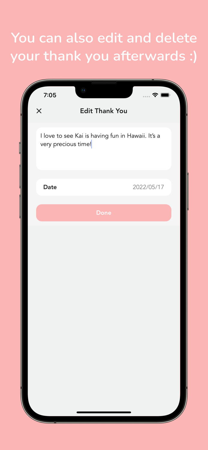 Thank You List - easy diary