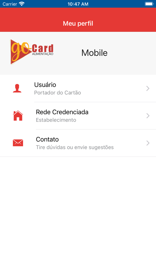 #1. GO CARD (iOS) Podle: TATOSA ADMINISTRADORA DE CARTOES LTDA