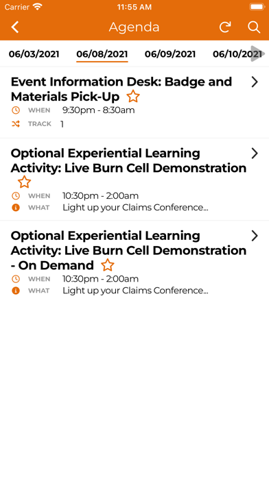 NAMIC Events Screenshot