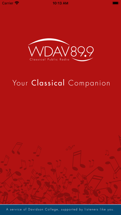 WDAV Classical Public Radio Screenshot
