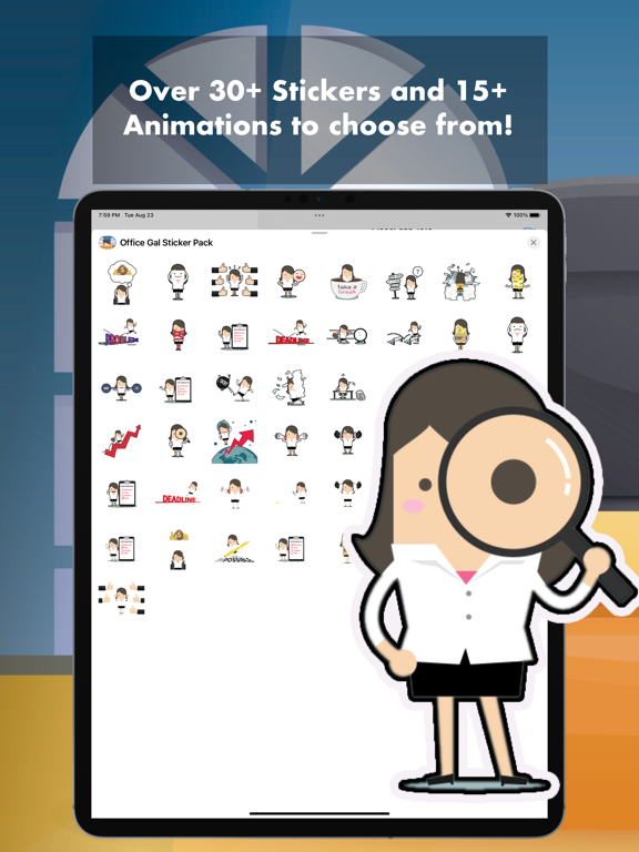 Screenshot #5 pour Office Gal Sticker Pack