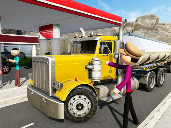 Stickman Oil Tanker Transport