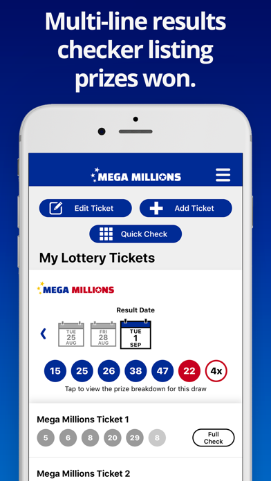 Mega Millions Lottery Screenshot