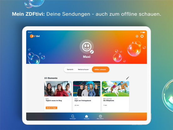 ZDFtivi-App – Kinderfernsehen iPad screenshot 5 - Entertainment app