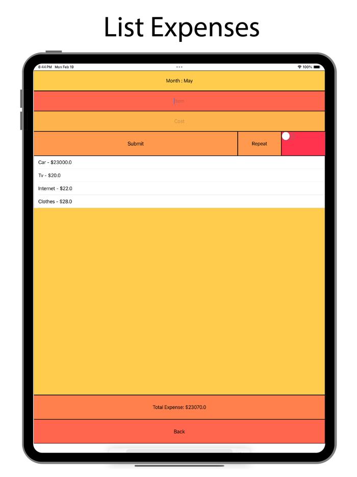 Monthly Money Tracker