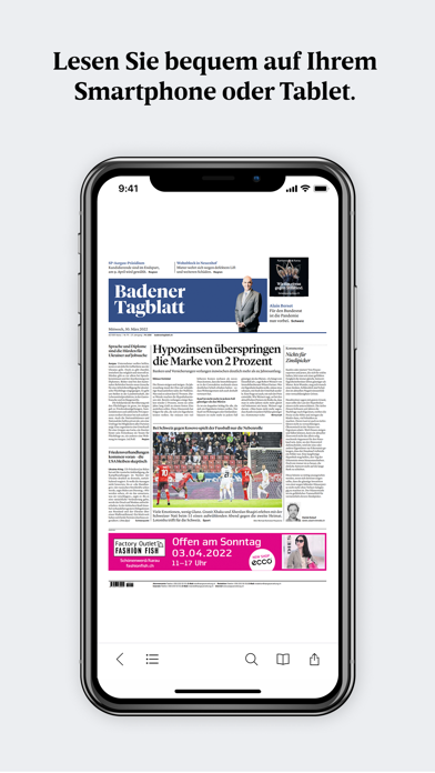 Badener Tagblatt E-Paper Screenshot