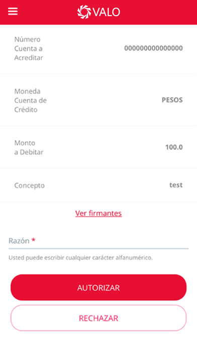 VALO – Banca Móvil Screenshot