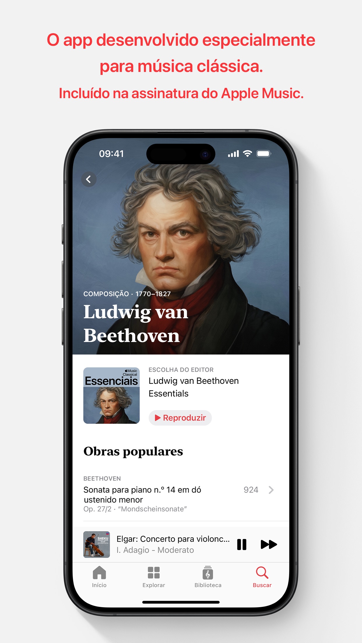 Screenshot do app Apple Music Classical