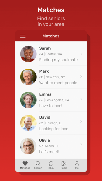 Screenshot #1 pour Dating for Seniors App