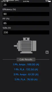 electrical motor calculator iphone screenshot 2