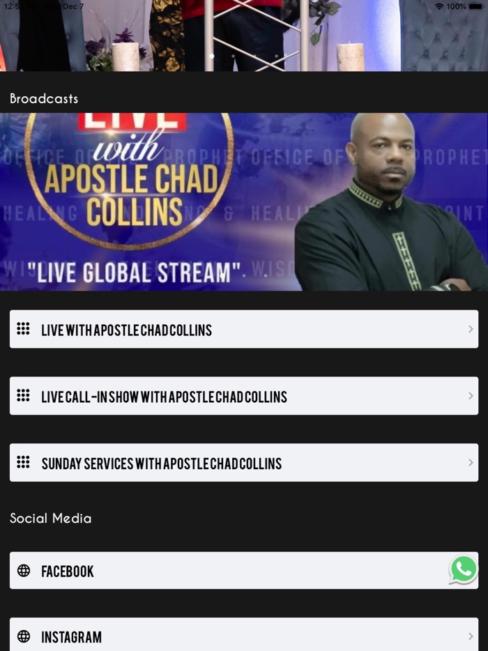 Apostle Chad Collins app