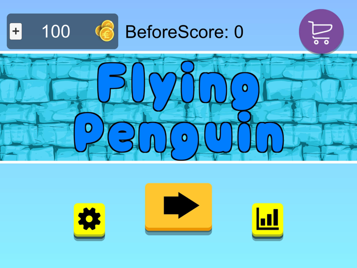 Penguins flying in the sky