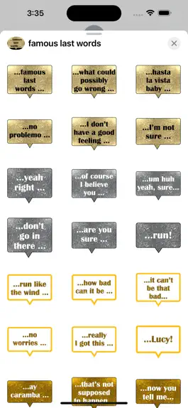 Game screenshot famous last words stickers hack