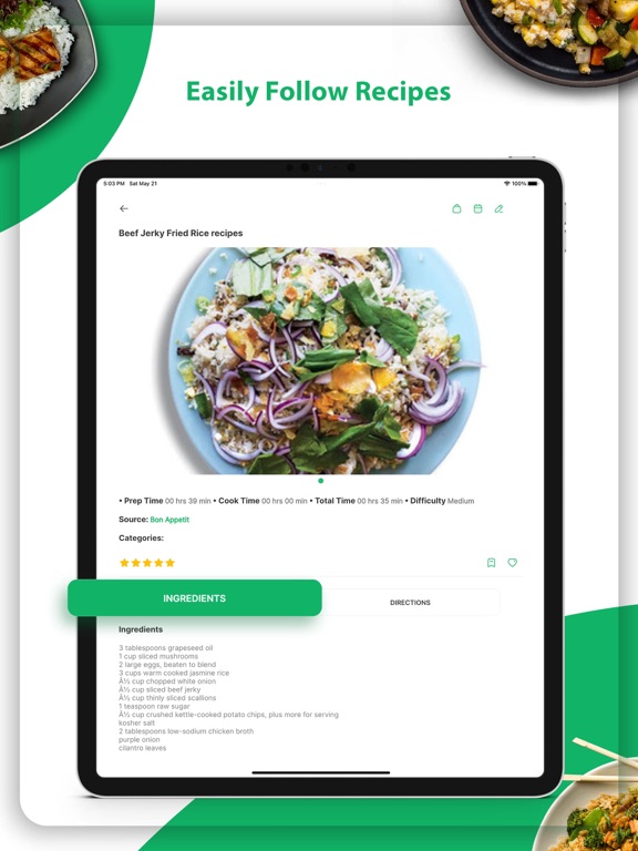 Healthy Recipe Manager - Meals iPad screenshot 2 - Food & Drink app