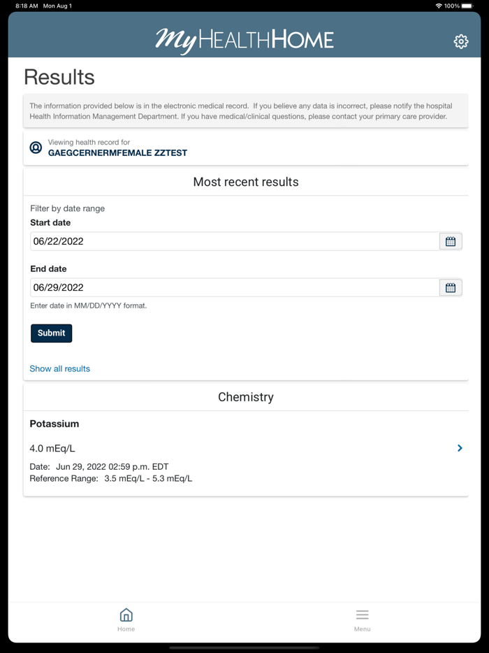 MyHealthHome - Oracle Health