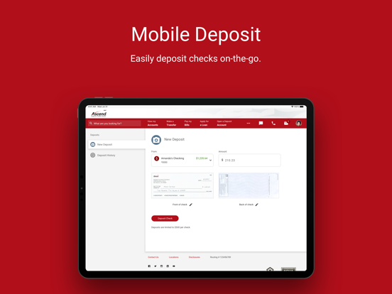 Ascend Federal Credit Union iPad screenshot 4 - Finance app