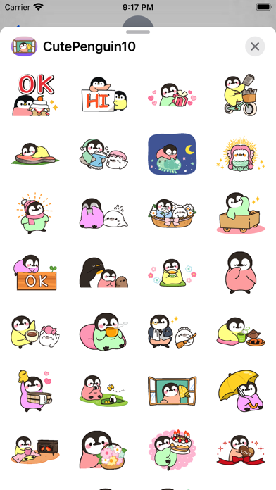 Cute Penguin 10 Stickers pack Screenshot