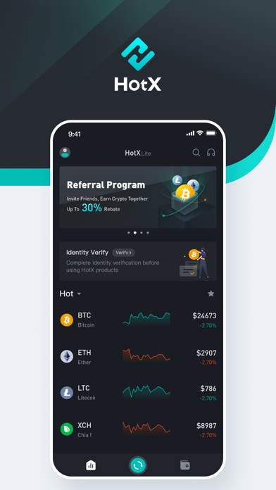 HotX：Buy & Sell BTC,ETH,Doge Screenshot