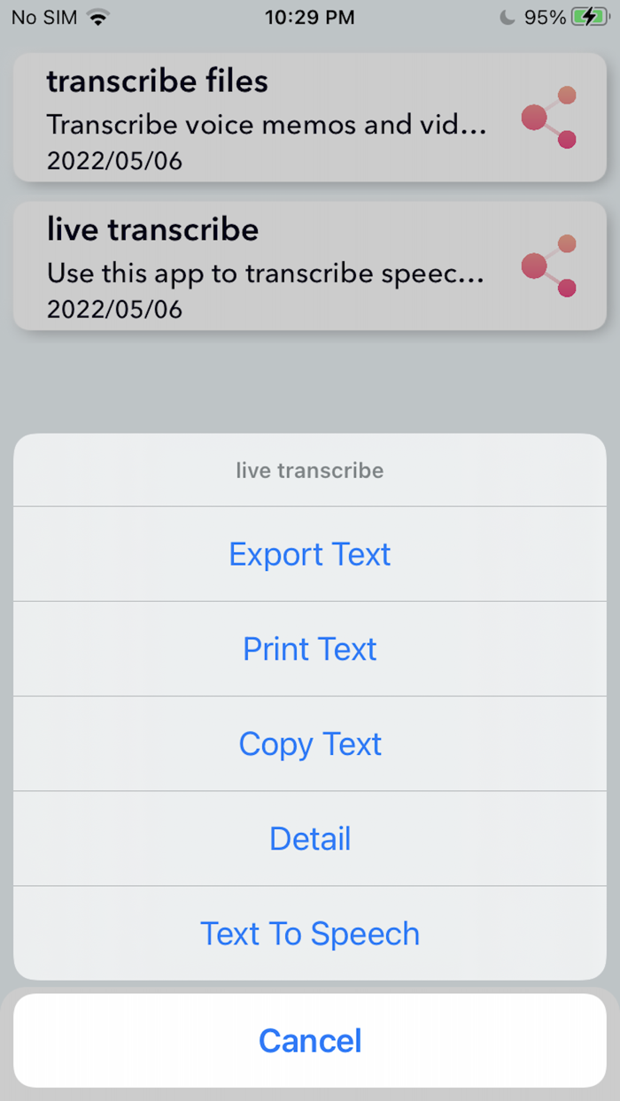 Dictation to text - transcribe