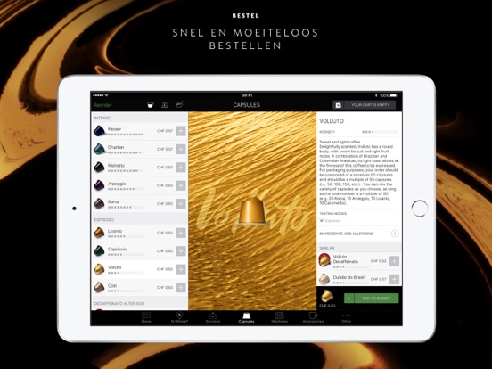 Nespresso iPad app afbeelding 1