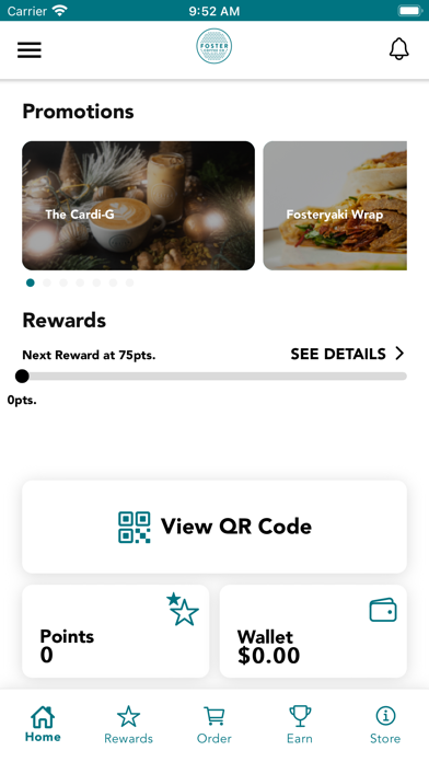 Foster Coffee Co Rewards Screenshot