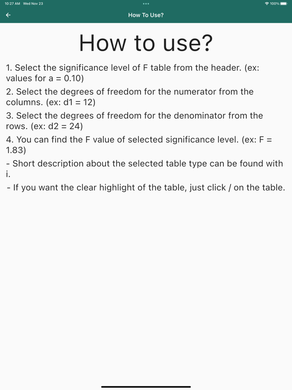 Screenshot #5 pour F Distribution Tables