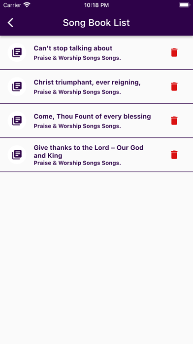 Christian Song Lyrics Screenshot