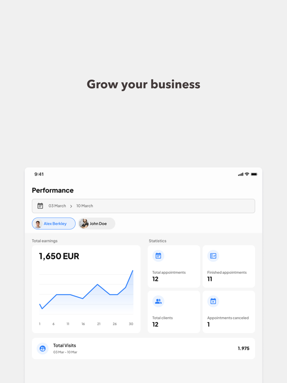 BOOKR: online booking app iPad screenshot