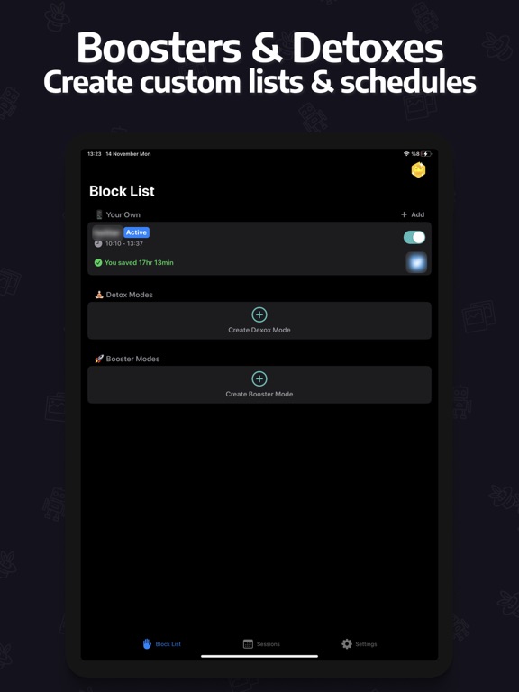 BlockApps - Free Yourself iPad screenshot 5 - Productivity app