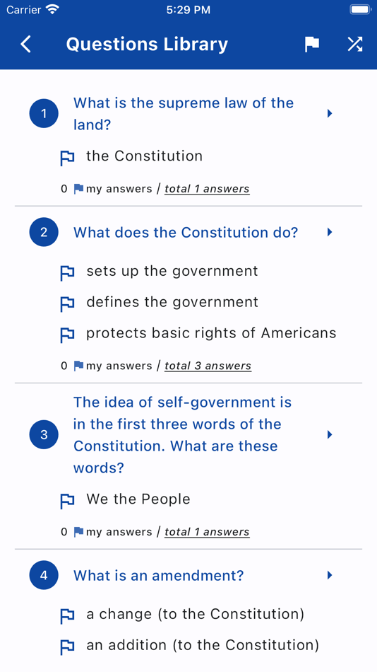 #2. Easy US Citizenship Test (iOS) 由: Xiaolin Yu