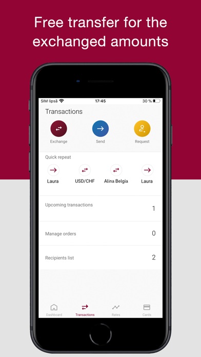 Online Currency Exchange Screenshot