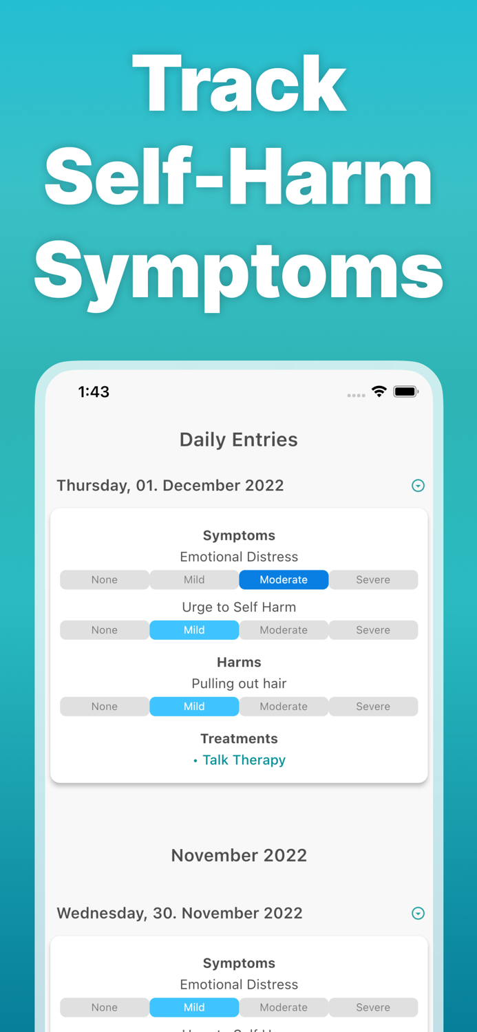 Self Harm Tracker and Recovery