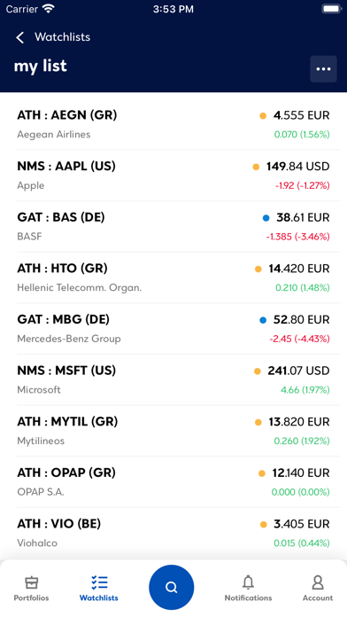Eurobank Trader App Screenshot