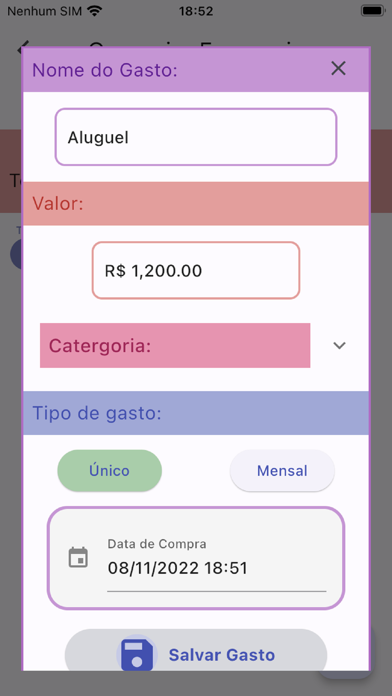 Controle de Gastos e Economia Screenshot