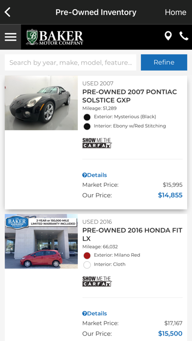 Baker Motor Company Screenshot